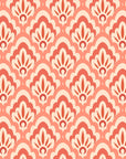 Peach Blossom coral and blush scallop floral wallpaper