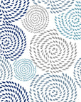 Petal Cascade blue swirls peel and stick wallpaper