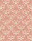 Petal Dawn blush pink and cream art deco fan wallpaper