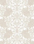 Petal Symphony cream white baroque damask wallpaper