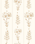 Smooth golden line art florals peel and stick wallpaper - Petal & Thread