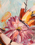 Petal & Wing vibrant floral and butterfly painterly wallpaper creating ambiance in a serene bathroom