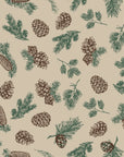 Pine & Frost green botanical peel and stick wallpaper