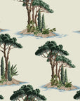 Pine Island wallpaper in hero view with light coastal ambiance and breezy palm-inspired motion
