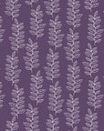 Smooth white leaf vines on plum peel and stick wallpaper - Plum & Vine