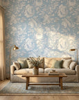 Powder Blue Peony in a warm and inviting living room