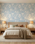 Powder Blue Peony adding character to a cozy bedroom
