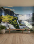 Powerful water cascade with dynamic spray motion peel and stick wallpaper