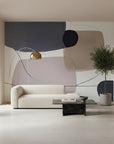 Restful removable wallpaper in cool neutral abstract shapes