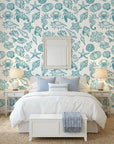 Quiet Reef coastal teal sea life adding character to a cozy bedroom