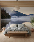 Soft veil of mist or fog over quiet landscape removable wallpaper