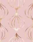 Rose Bloom metallic ogee wallpaper