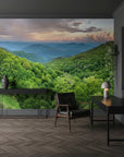 Natural scenery with rose and verdant green tones removable wall mural