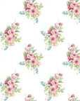 Rosy Hours pink floral bouquet wallpaper