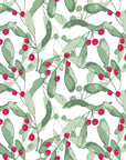 Scarlet & Sage green botanical peel and stick wallpaper