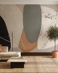 Sculpted Fragments bold modern abstract in a warm and inviting living room