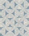 Subtle blue-hued, textured wallpaper featuring a custom minimalist design wallcovering