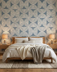 Semi Blue subtle blue textured minimalist design wallpaper adding character to a cozy bedroom