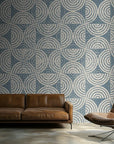 Muted, semi-blue textured wallpaper design element, perfect for contemporary minimalist homes and decor