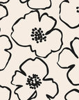 Sketch Anemone artistic floral wallpaper