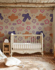 Elegant ivory peel and stick wallpaper decorated with whimsical soaring birds and a floral pattern - Skydance Bloom