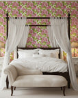 Soft Petal Wash romantic pink floral wallpaper adding character to a cozy bedroom