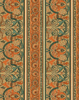 Spice Bazaar ornate orange and teal damask wallpaper
