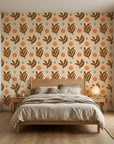 Spice & Frond warm terracotta leaf adding character to a cozy bedroom