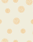 Smooth golden sun spiral peel and stick wallpaper on cream - Spun Gold