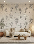 Star & Petal elegant line art floral in a warm and inviting living room