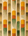 Sunlit Pillars retro geometric column wallpaper