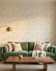 Sweet Sprinkle pastel scribble wallpaper adding character to a cozy bedroom
