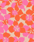 Smooth peel and stick wallpaper with bold tropical florals - Tropic Flame
