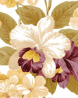 Canvas-like peel and stick wallpaper with burgundy orchid florals - Velvet Orchid