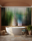 Energetic green wallpaper sample with organic growth impression