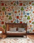 White wallpaper showcasing a wide-ranging array of diverse adventure and camping motifs