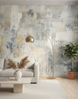 Weathered Gold bold abstract industrial in a warm and inviting living room