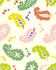 A wallpaper known as 'Whisper Blooms', which is lilac purple and adorned with a small, cream floral print
