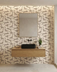 Wild Stride bold running cheetah creating ambiance in a serene bathroom