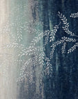 Willow Branches removable wallpaper showing sage green to navy ombre with delicate botanical silhouettes