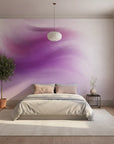 Windswept Bloom dreamy purple abstract in a warm and inviting living room