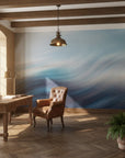 Windswept Current serene blue abstract creating ambiance in a serene bathroom