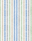 Smooth colorful wood grain ring stripe peel and stick wallpaper - Woodland Cross creating ambiance in a bathroom