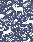 Smooth navy woodland animal peel and stick wallpaper - Woodland Hush