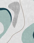 Smooth teal and navy wavy abstract peel and stick wallpaper - Woven Horizon
