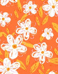 Matte orange and white hand-drawn daisy peel and stick wallpaper -Zest Bloom