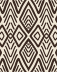 Aztec Quilt Espresso geometric tribal wallpaper in espresso and linen