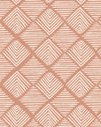 Chevron Etch Clay geometric diamond wallpaper in clay and ivory