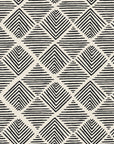 Chevron Etch Ebony geometric diamond wallpaper in ebony and ivory