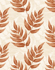 Driftwood Fern Terracotta fern frond wallpaper in terracotta and sand